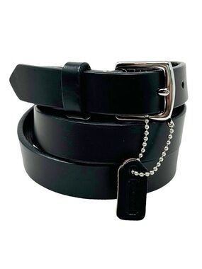 Coach Black Leather Belt With Hang Tag
